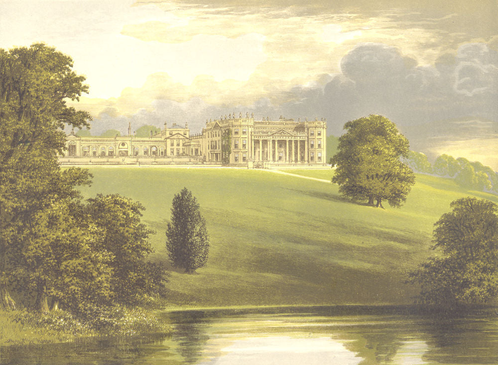 BOWOOD PARK, Calne, Wiltshire (Marquis of Lansdowne) 1893 old antique print